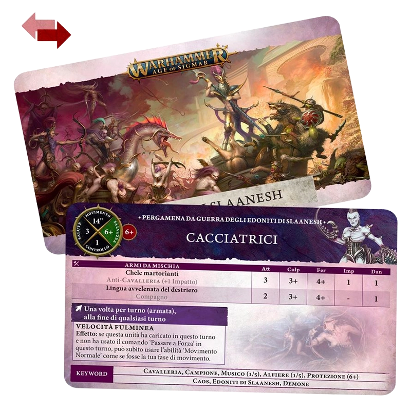 Warscroll Cards: Hedonites of Slaanesh (ITA) Games Workshop | La Ta...