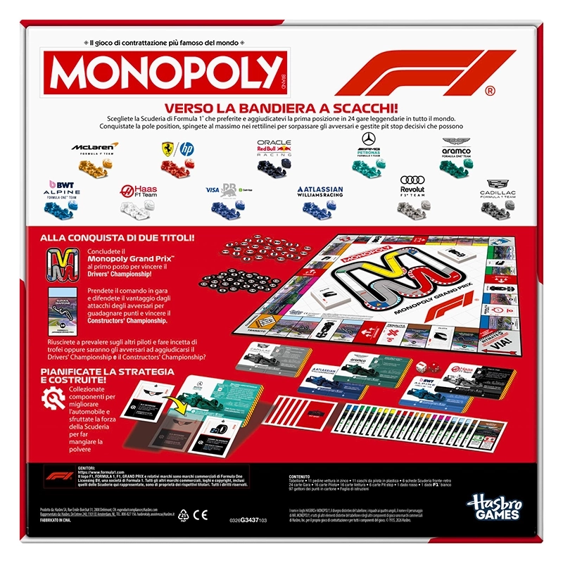 Monopoly - Formula 1 Giochi da Tavolo Hasbro | La Taverna del Gufo